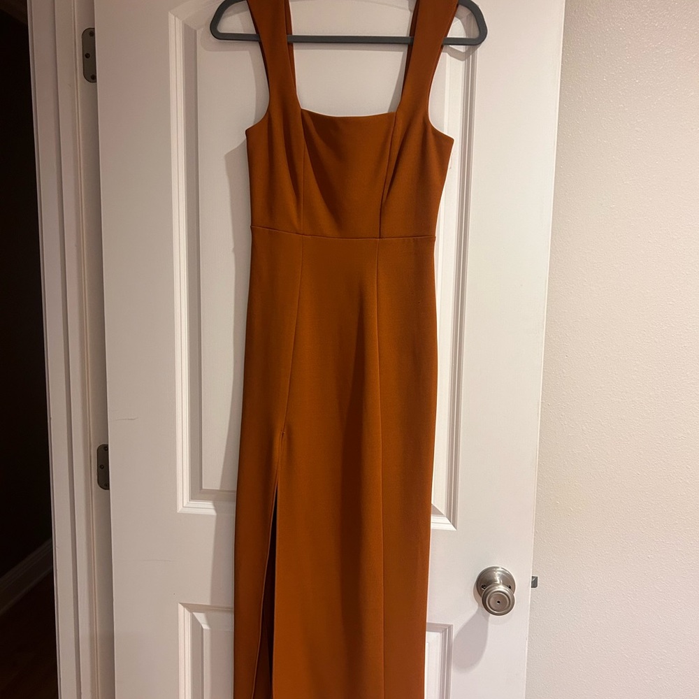Show Me Your MuMu Orange Sheath Dress Square Neck